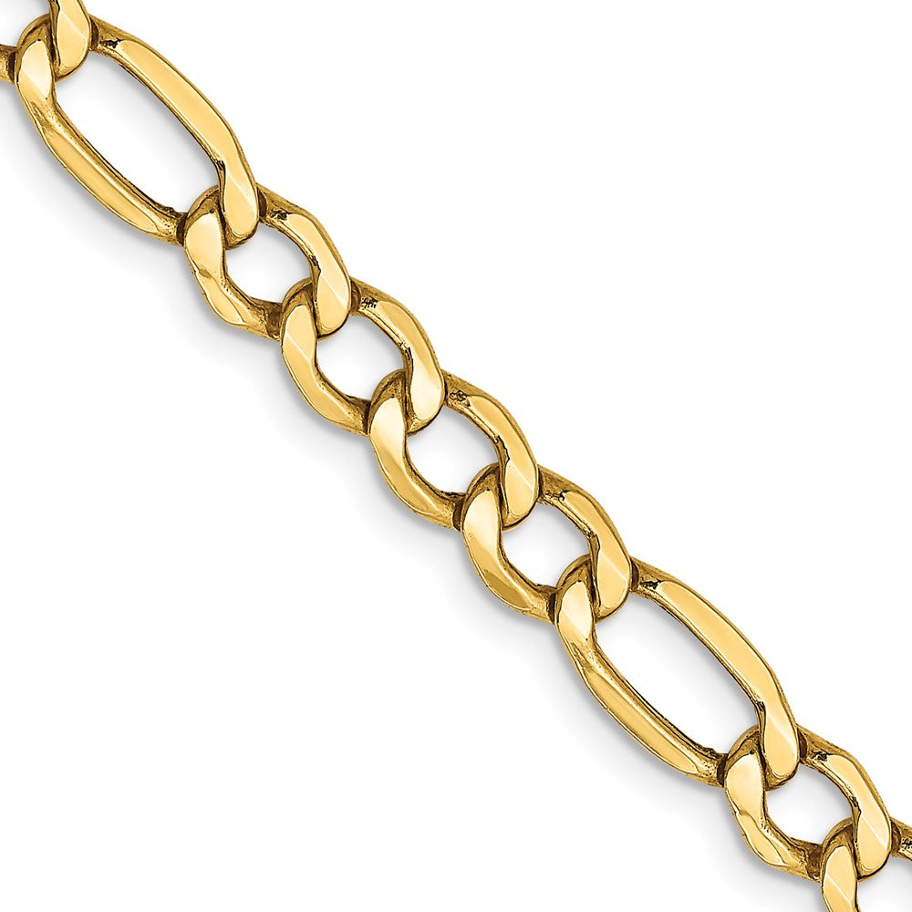10k Yellow Gold 5.35 mm Semi-Solid Figaro Chain