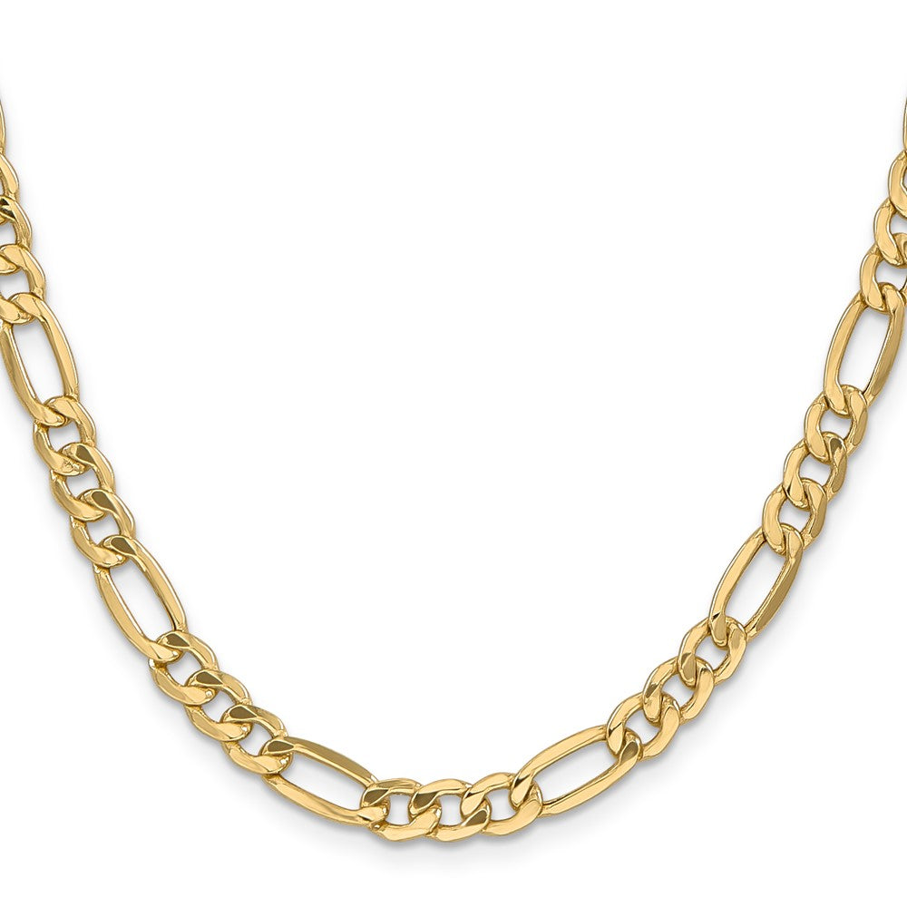 10k Yellow Gold 6.25 mm Semi-Solid Figaro Chain (9.16 grams)