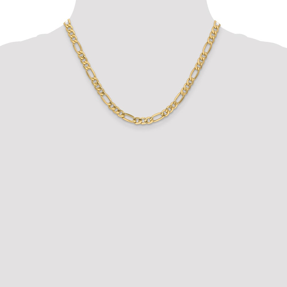 10k Yellow Gold 6.25 mm Semi-Solid Figaro Chain (9.16 grams)