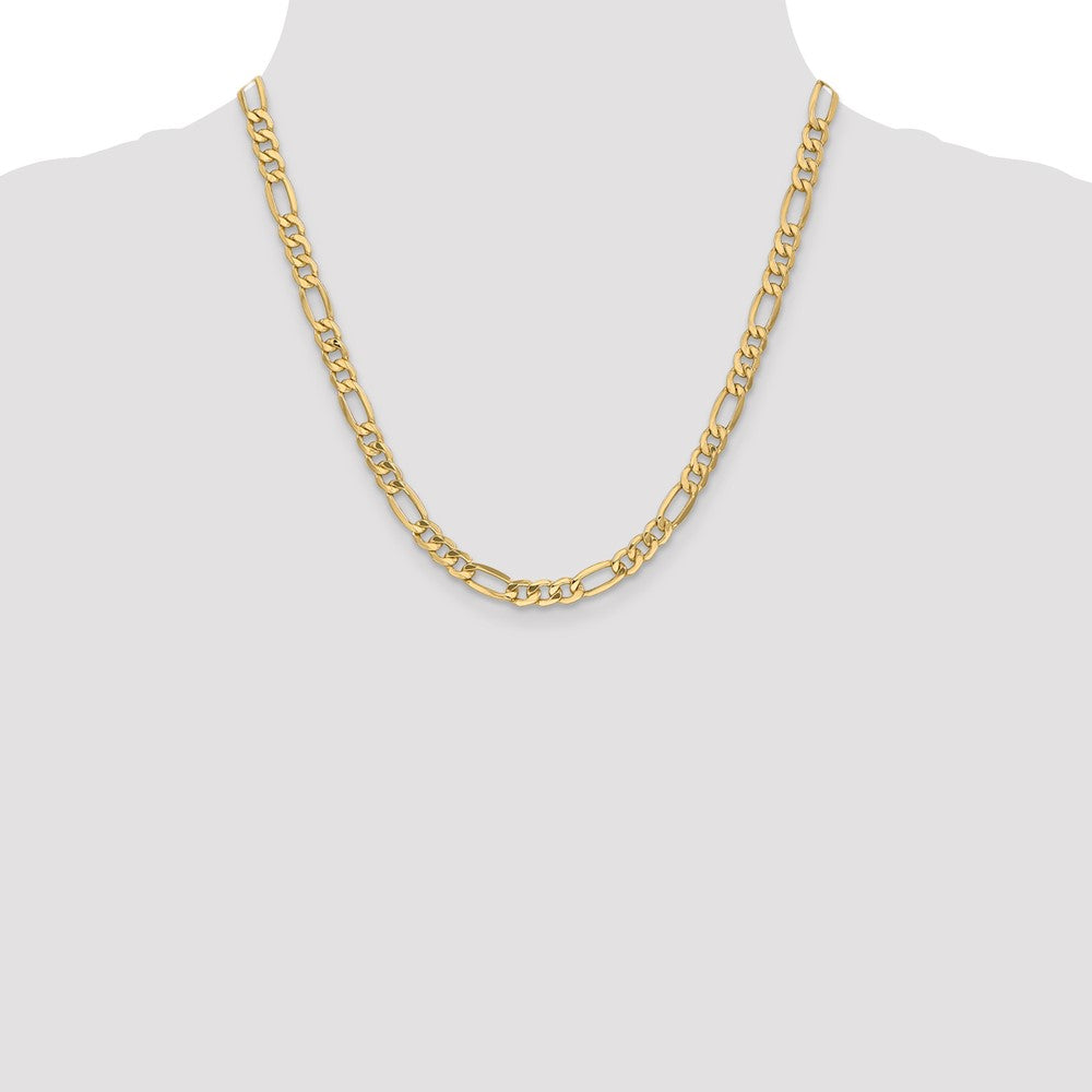 10k Yellow Gold 6.25 mm Semi-Solid Figaro Chain (9.16 grams)