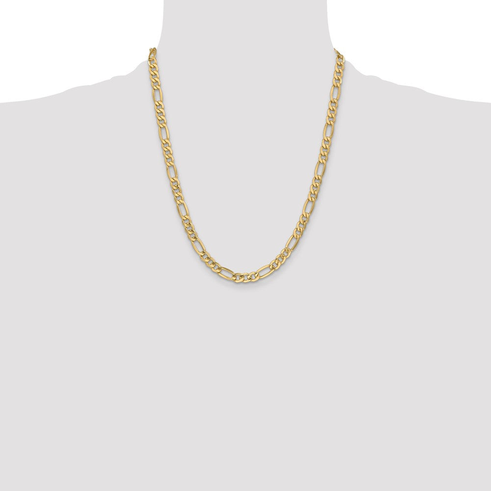 10k Yellow Gold 6.25 mm Semi-Solid Figaro Chain (9.16 grams)