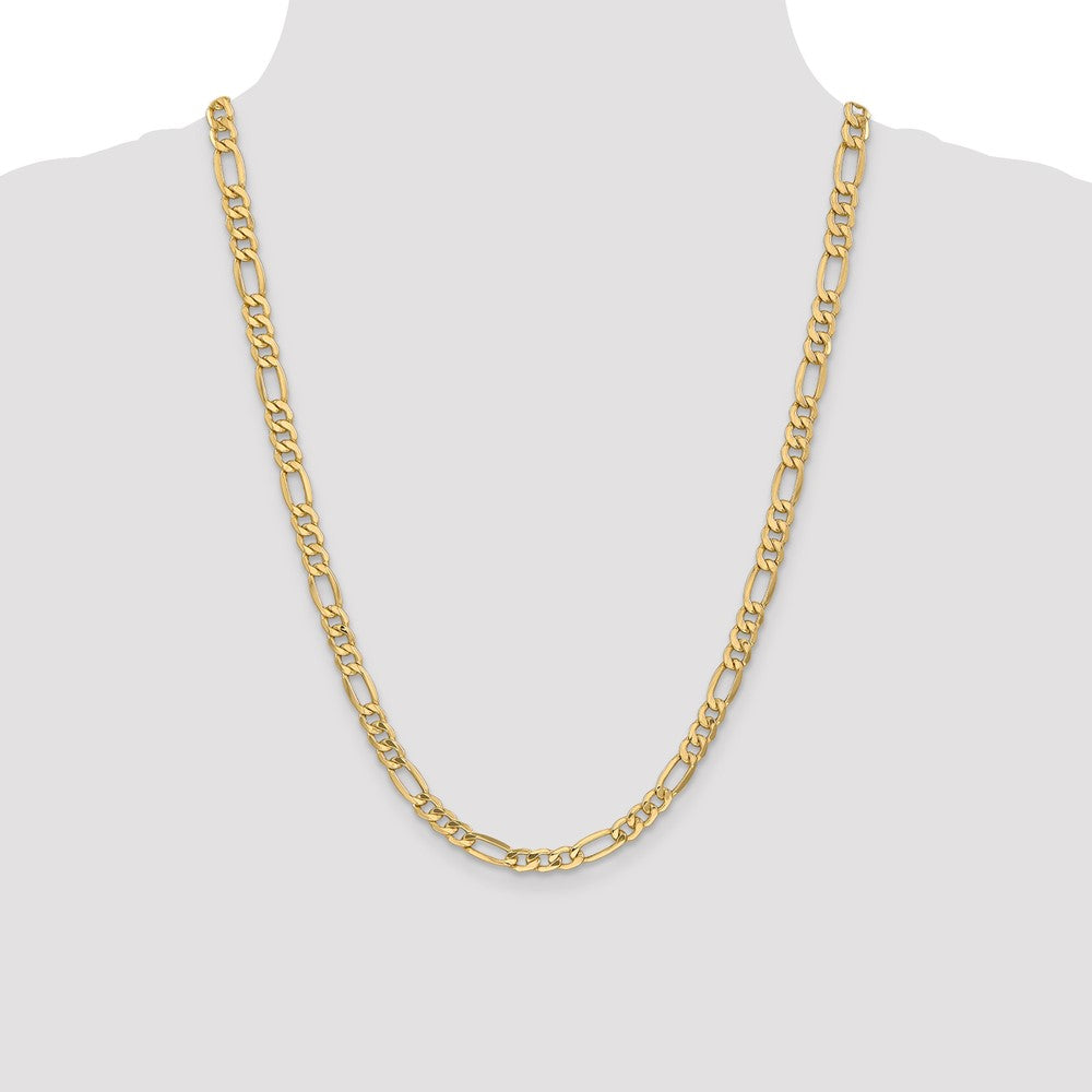 10k Yellow Gold 6.25 mm Semi-Solid Figaro Chain (9.16 grams)