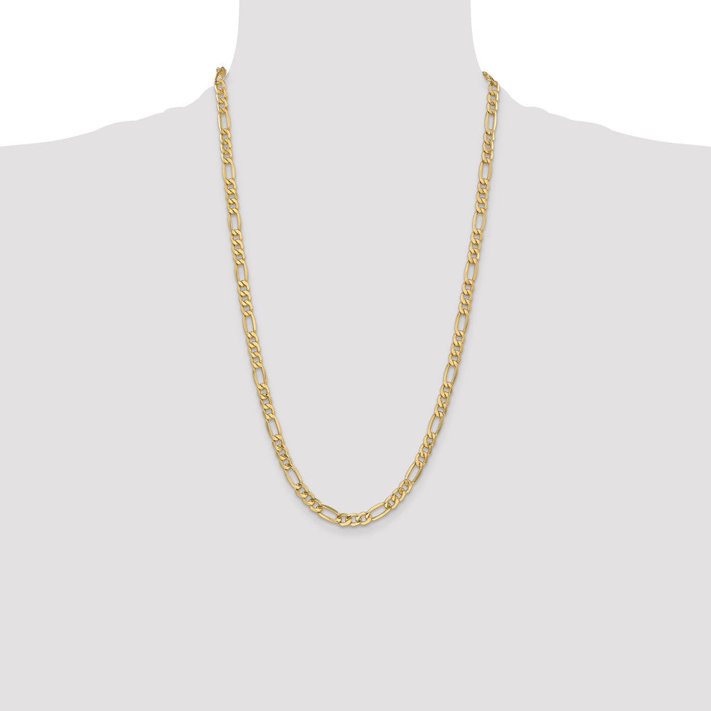 10k Yellow Gold 6.25 mm Semi-Solid Figaro Chain (9.16 grams)