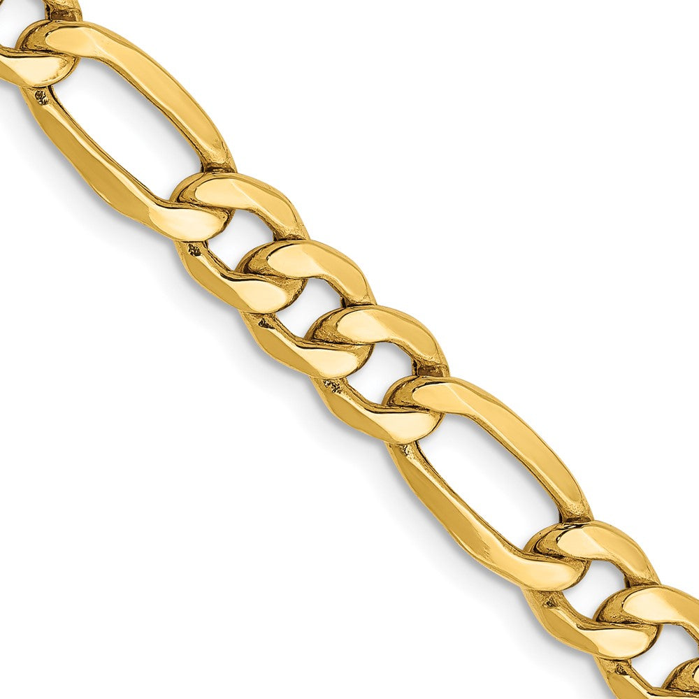 10k Yellow Gold 6.25 mm Semi-Solid Figaro Chain