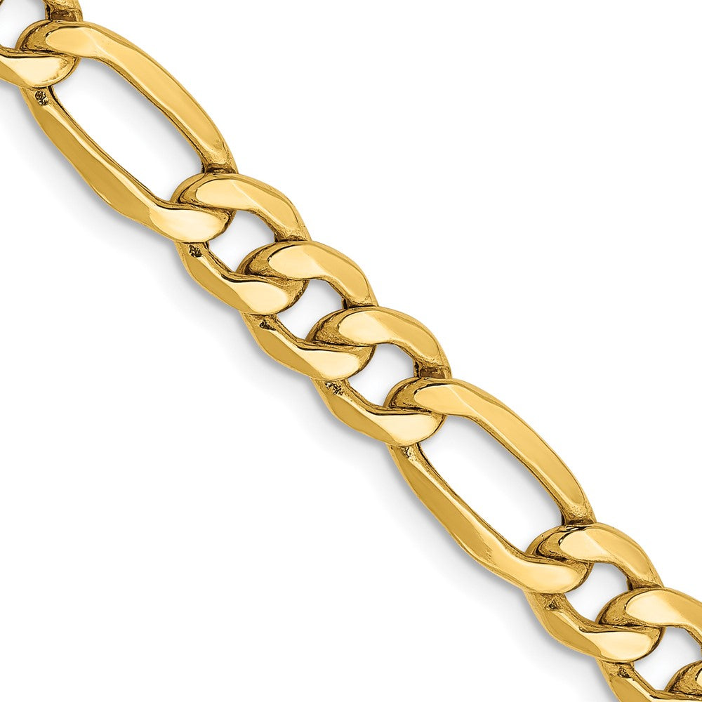 10k Yellow Gold 6.25 mm Semi-Solid Figaro Chain (9.16 grams)