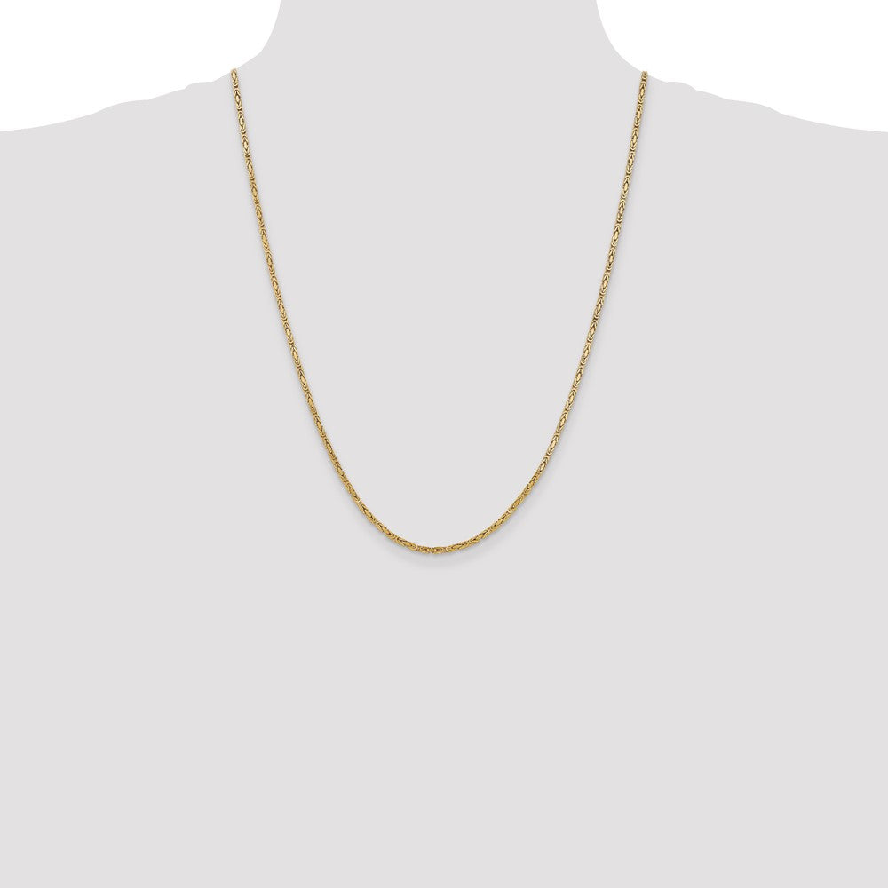 10k Yellow Gold 2 mm Byzantine Chain (10.79 grams)