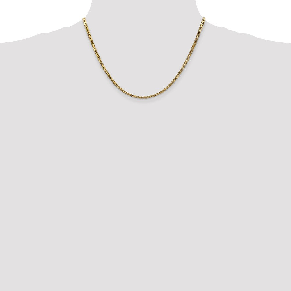 10k Yellow Gold 2.5 mm Byzantine Chain (24.39 grams)