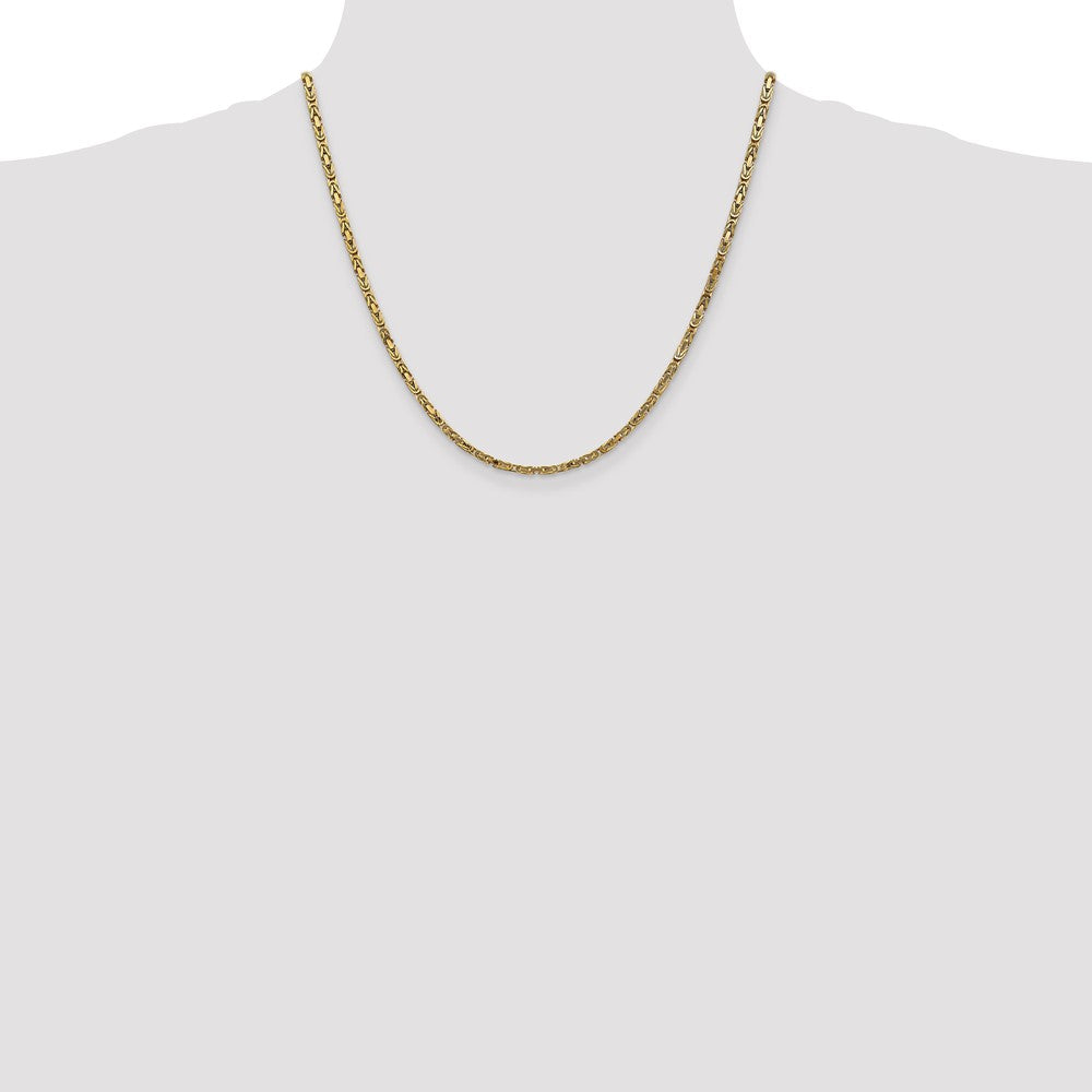 10k Yellow Gold 2.5 mm Byzantine Chain (24.39 grams)