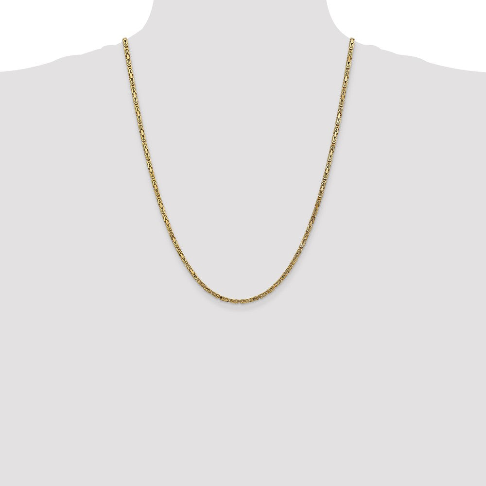 10k Yellow Gold 2.5 mm Byzantine Chain (24.39 grams)