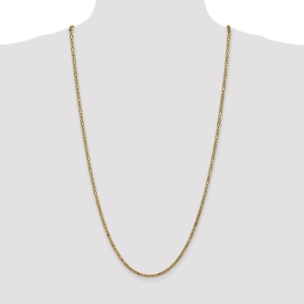 10k Yellow Gold 2.5 mm Byzantine Chain (24.39 grams)