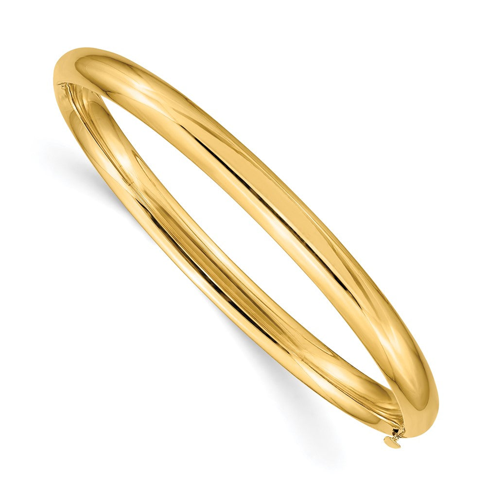 10k Yellow Gold 5 mm 3/1 Polished Hinged Baby Bangle (3.98 grams)