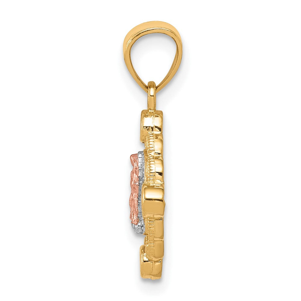 10k Two-tone 11 mm Our Lady of Guadalupe Pendant (0.81 grams)