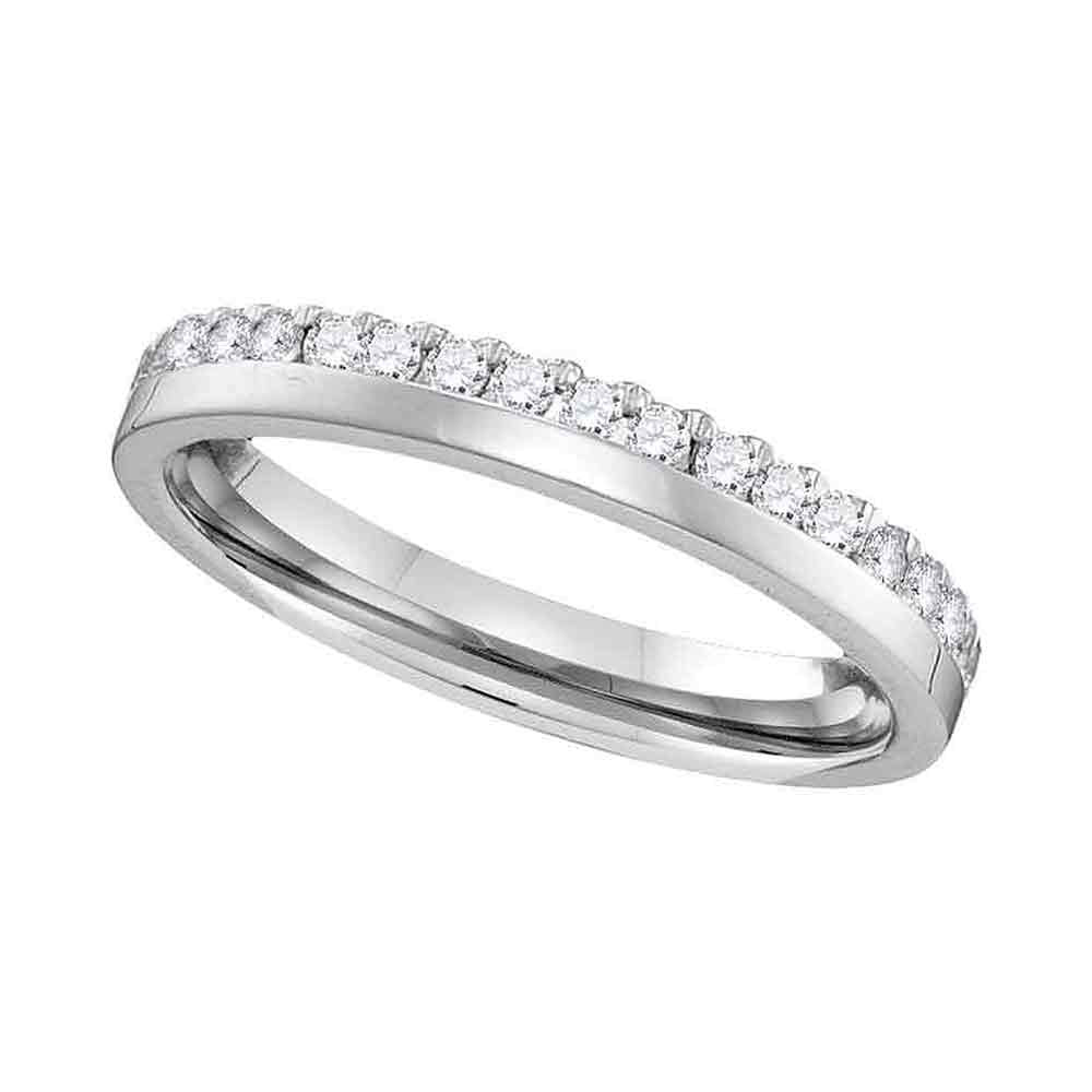 Gold Band Wedding Band 1/5 Cttw Round Natural Diamond Womens (2.96 grams)