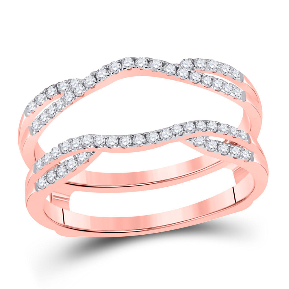 Gold Wrap Enhancer Wedding Band 1/3 Cttw Round Natural Diamond Womens (3 grams)