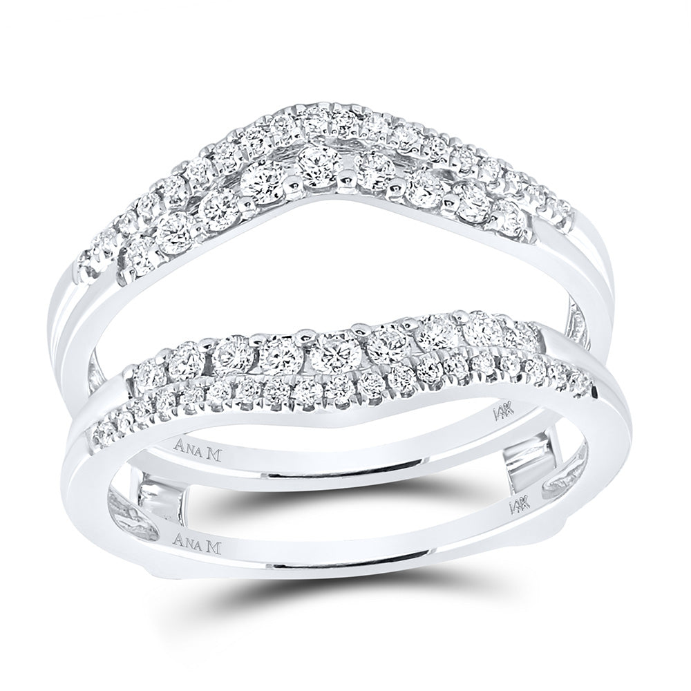Gold Wrap Enhancer Wedding Band 1/2 Cttw Round Natural Diamond Womens (4.51 grams)