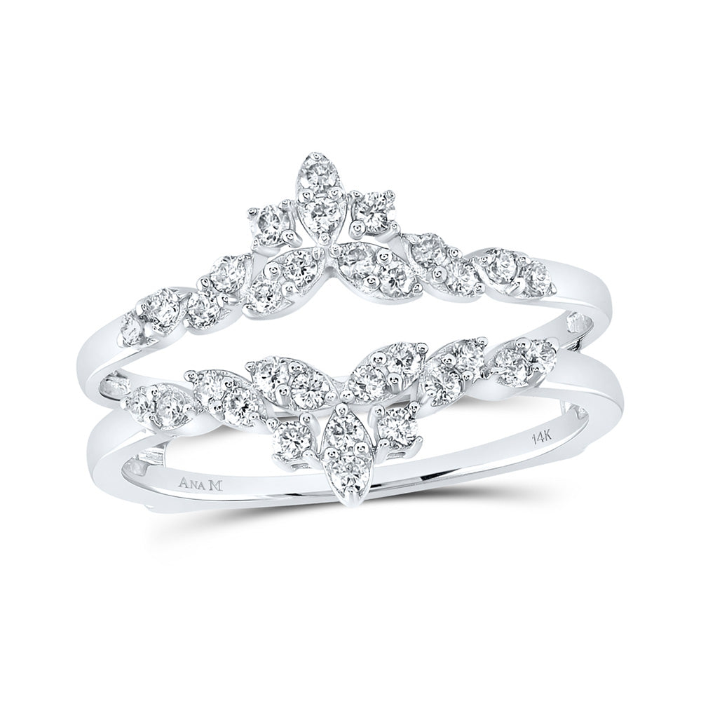 Gold Wrap Enhancer Wedding Band 1/3 Cttw Round Natural Diamond Womens (3.07 grams)