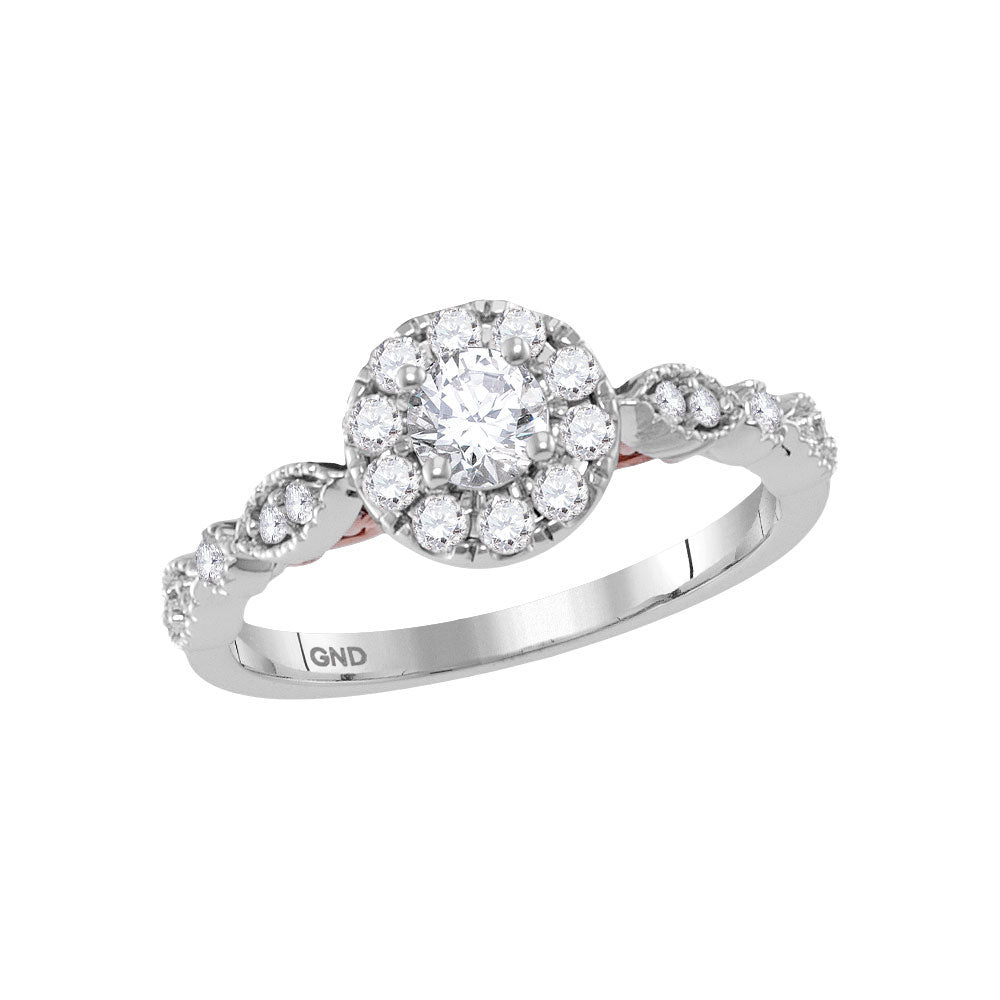 Gold Solitaire Bridal Wedding Engagement Ring 3/4 Cttw Round Natural Diamond Womens (3.45 grams)