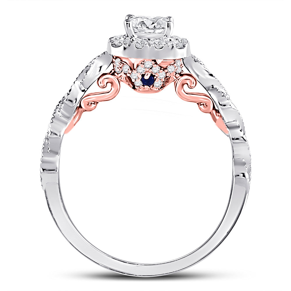 14kt Two-tone Gold Princess Diamond Solitaire Bridal Wedding Engagement Ring 3/4 Cttw