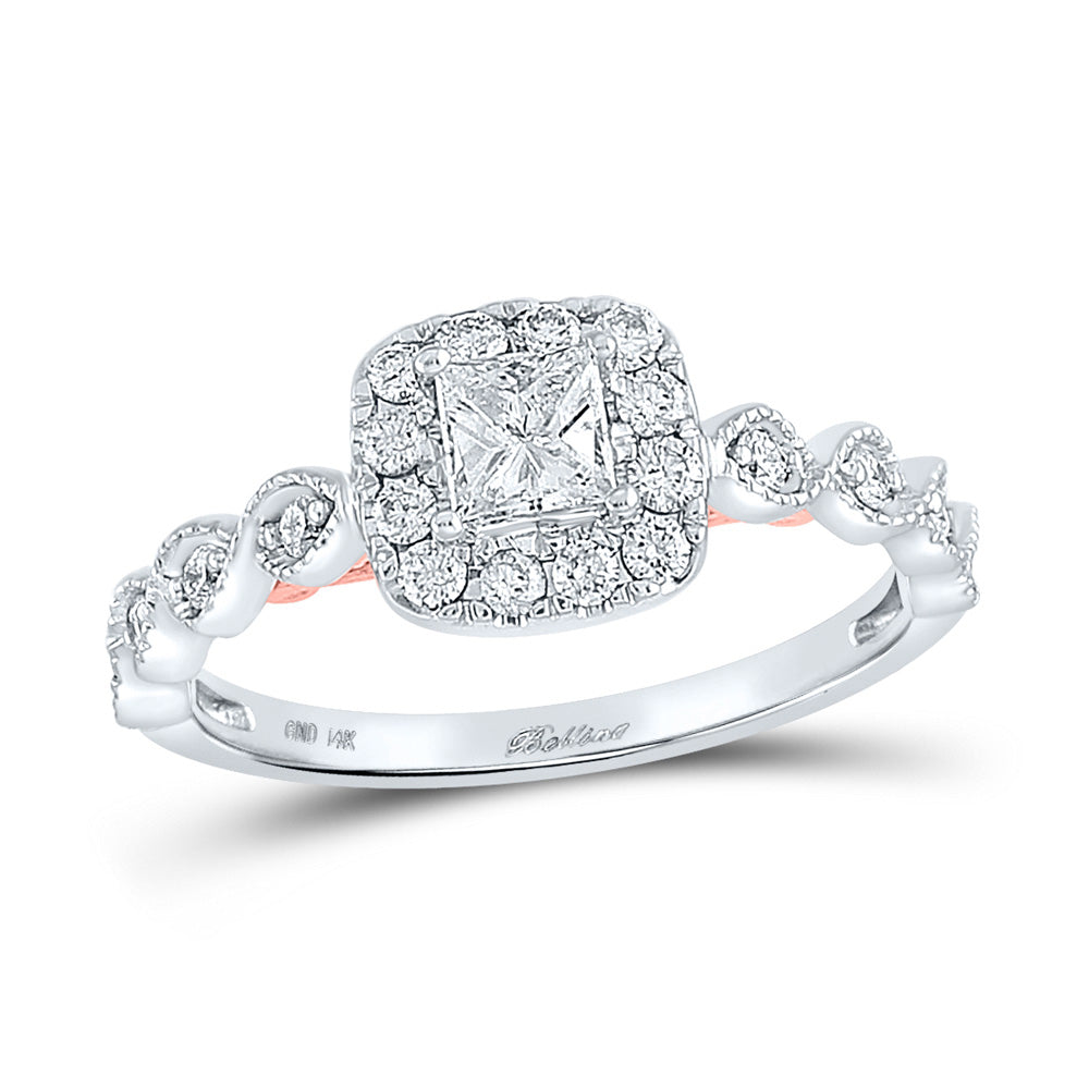 Gold Solitaire Bridal Wedding Engagement Ring 3/4 Cttw Princess Natural Diamond Womens (3.02 grams)