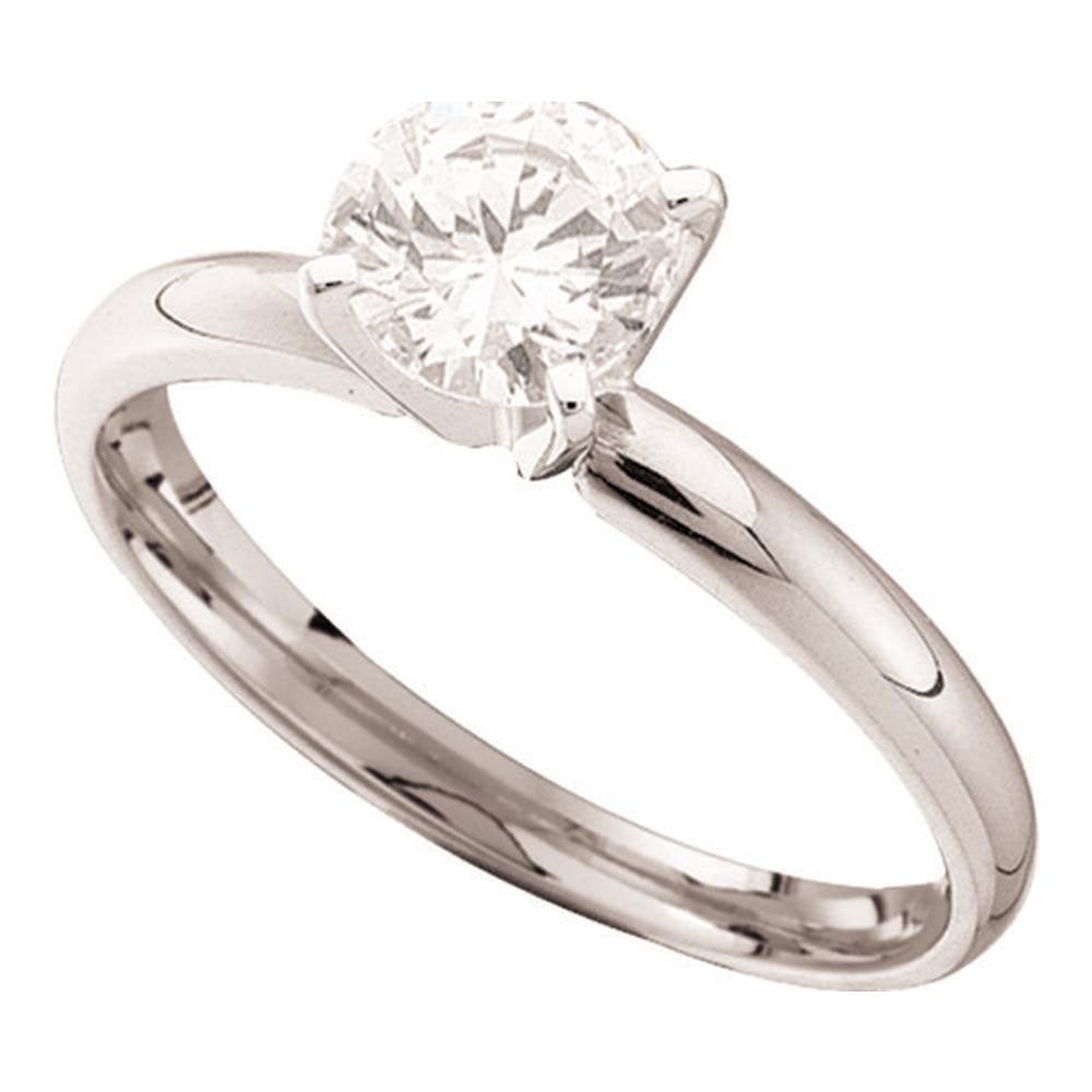 Gold Solitaire Bridal Wedding Engagement Ring 3/4 Cttw Round Natural Diamond Womens (2.68 grams)