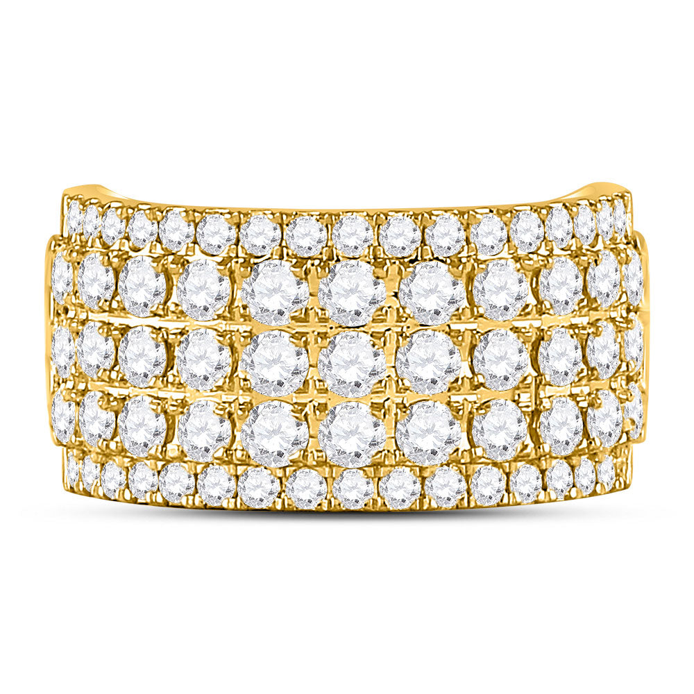 10kt Yellow Gold Womens Round Diamond Band Ring 2 Cttw