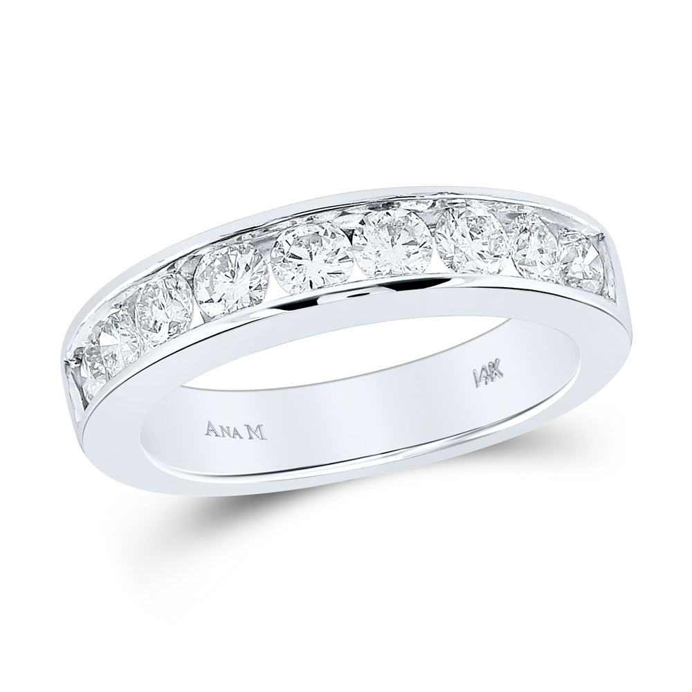 Gold Band Wedding Band 1 Cttw Round Natural Diamond Womens (5.46 grams)