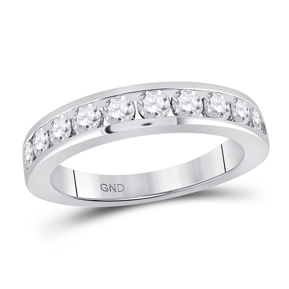 Gold Band Wedding Band 1 Cttw Round Natural Diamond Womens