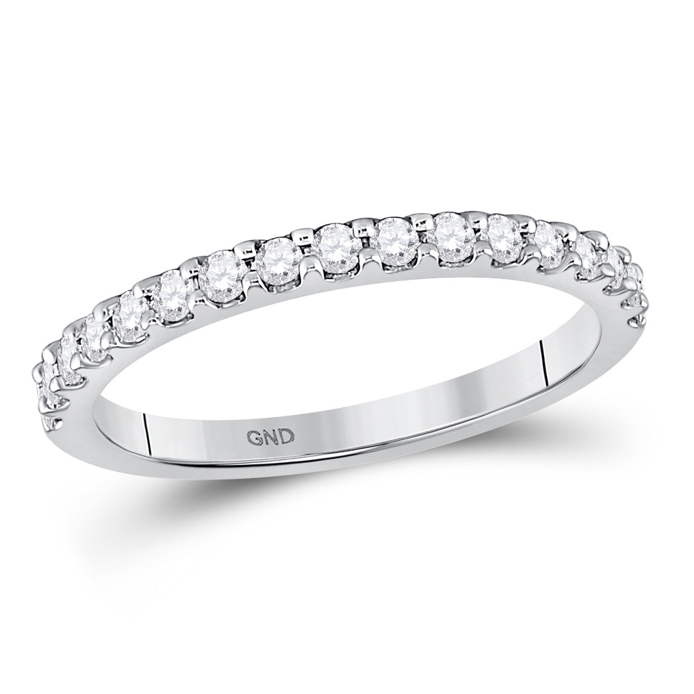 Gold Band Wedding Band 1/3 Cttw Round Natural Diamond Womens