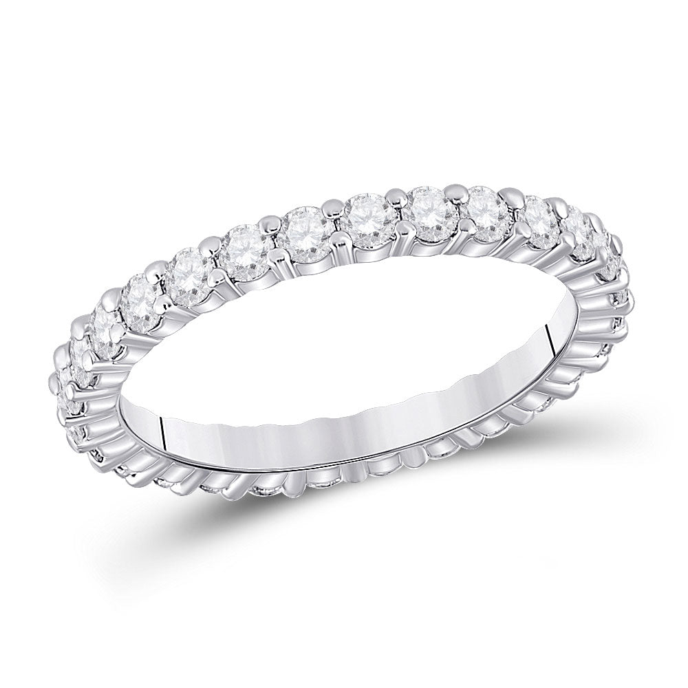 Gold Eternity Wedding Band 1 Cttw Round Natural Diamond Womens (2.14 grams)