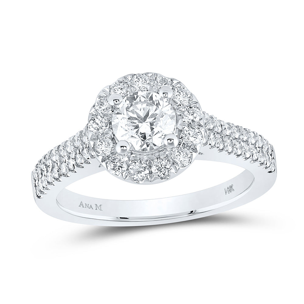 Gold Solitaire Bridal Wedding Engagement Ring 1-1/3 Cttw Round Natural Diamond Womens (4.6 grams)