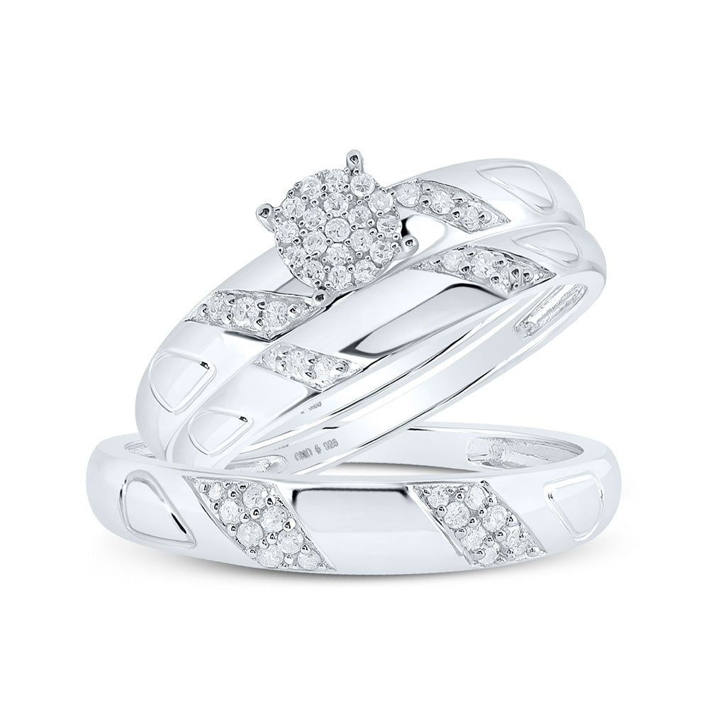 925 sterling popular silver his and hers wedding set