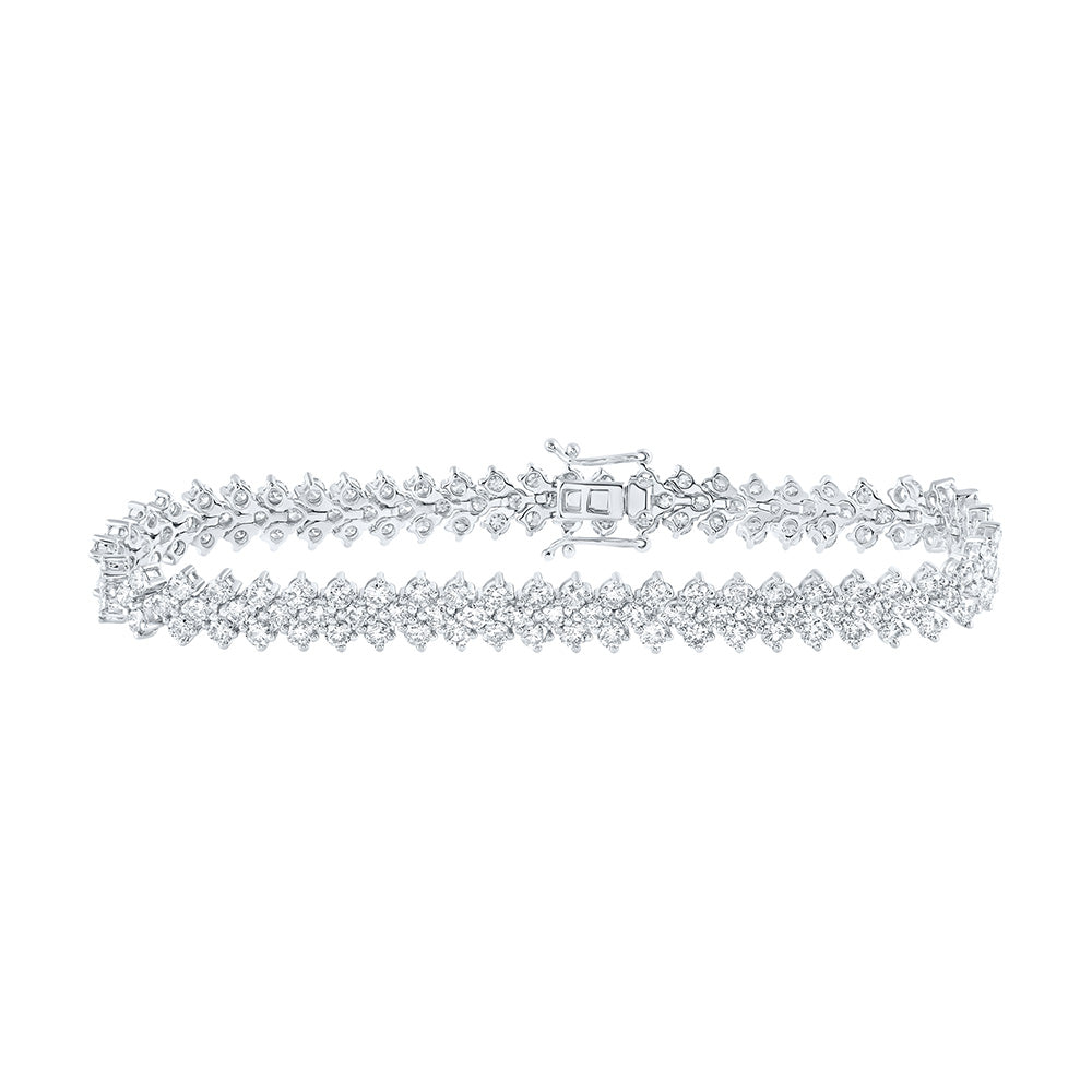 14kt White Gold Womens Round Diamond Tennis Bracelet 8-3/8 Cttw