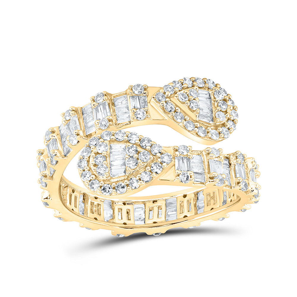 10kt outlets gold Baguette and round genuine mined Diamond Ring