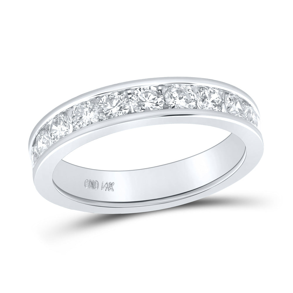 Gold Band Wedding Band 1 Cttw Round Natural Diamond Womens
