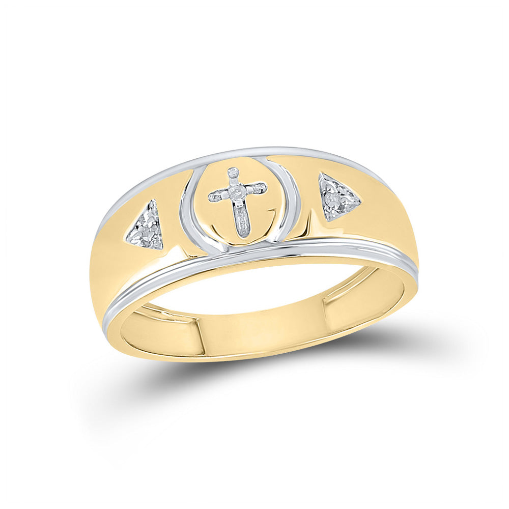 Sterling Silver Band Wedding Ring 1/20 Cttw Round Natural Diamond Mens (2.63 grams)