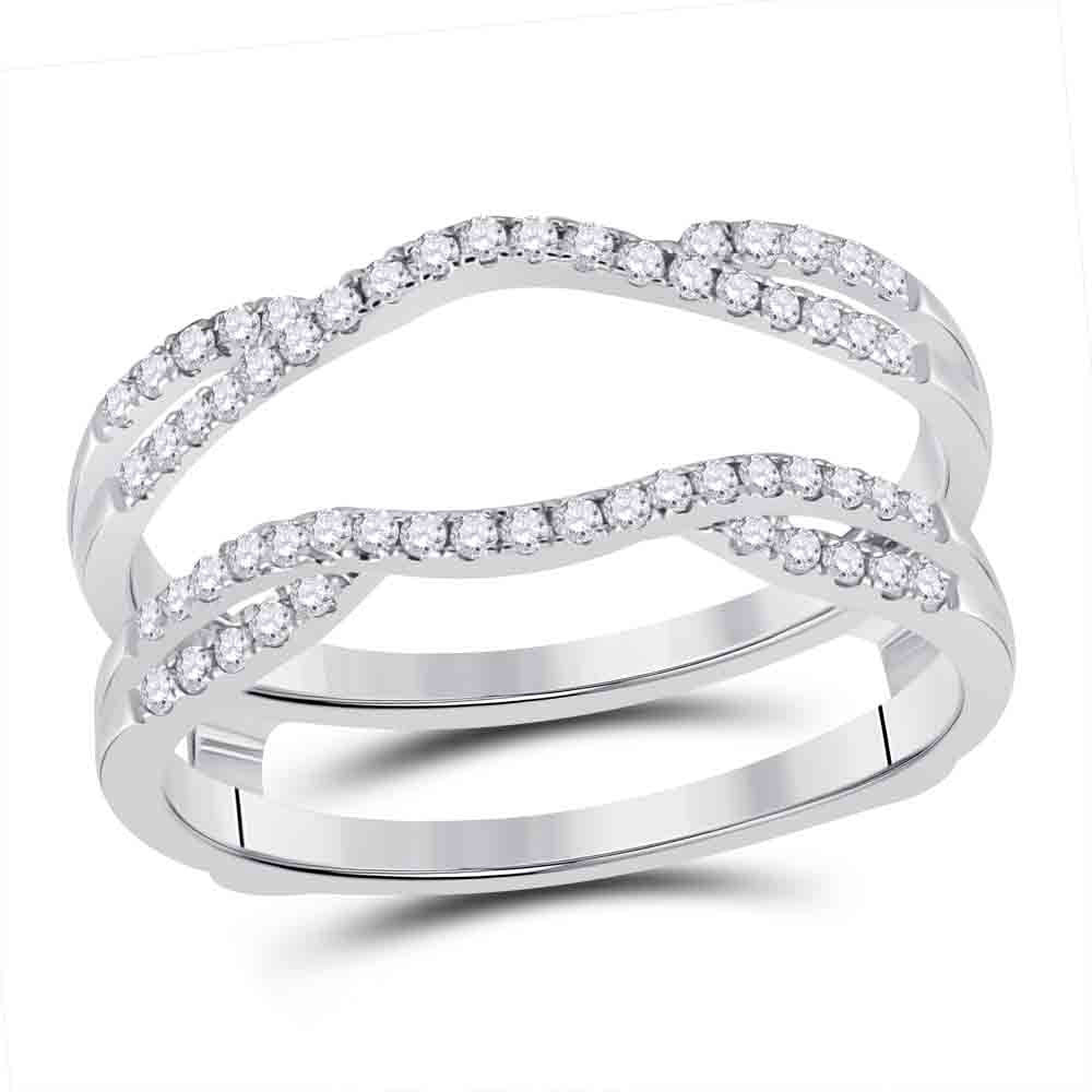 Gold Wrap Enhancer Wedding Band 1/3 Cttw Round Natural Diamond Womens (3 grams)