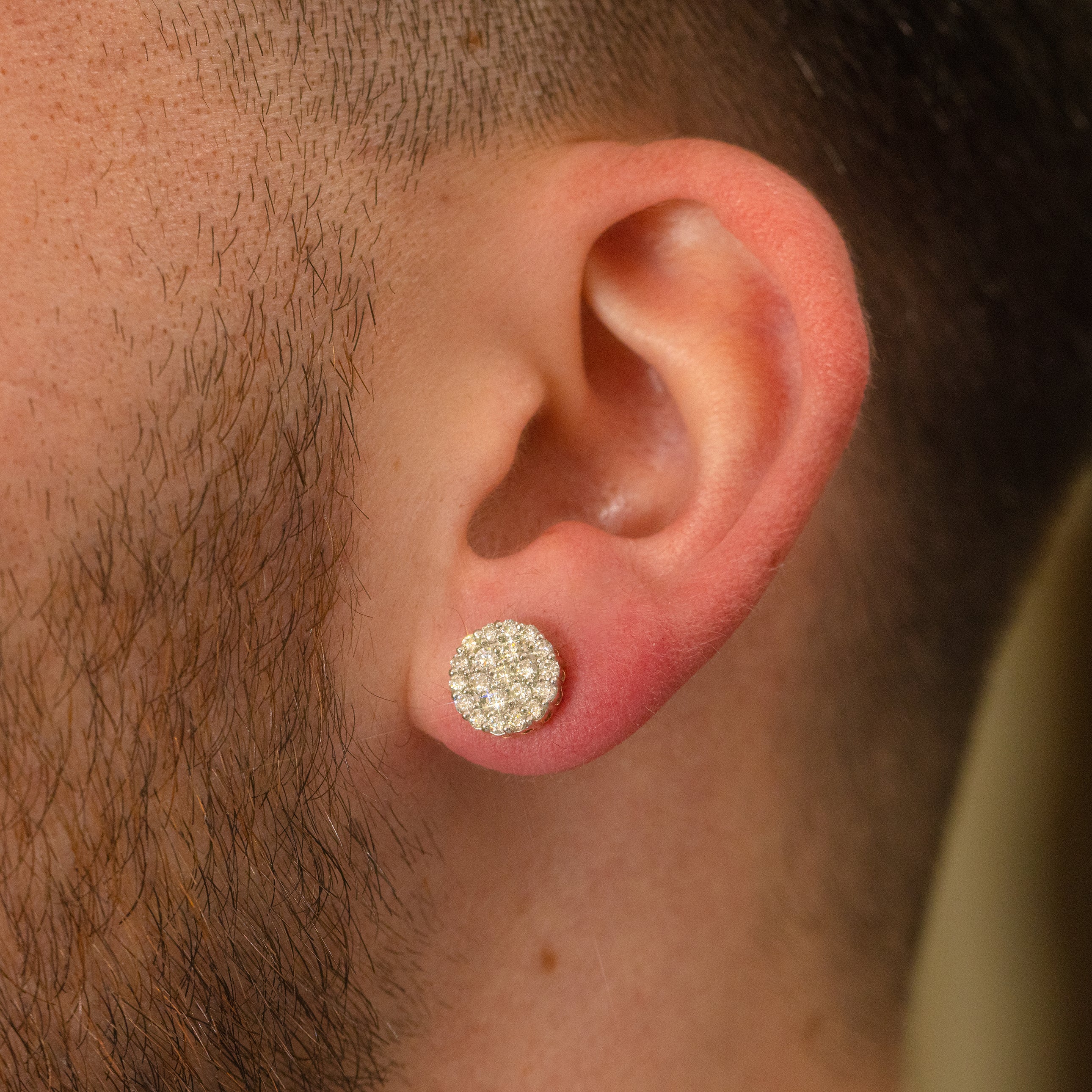 Mens Cluster Earrings