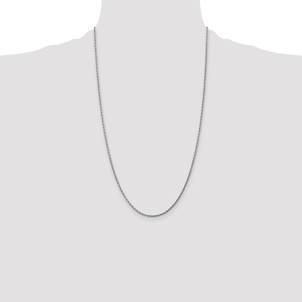 10k White Gold 1.75 mm Diamond-cut Rope Chain