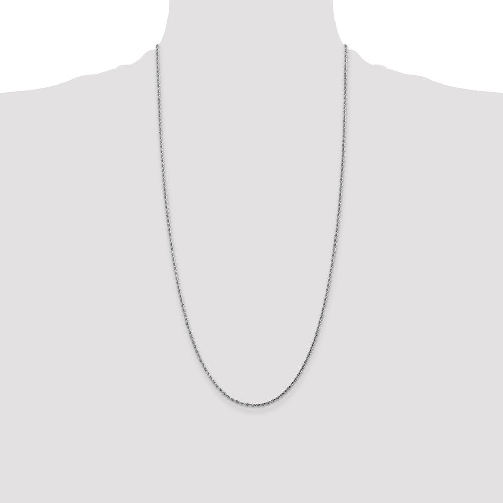 10k White Gold 1.75 mm Diamond-cut Rope Chain