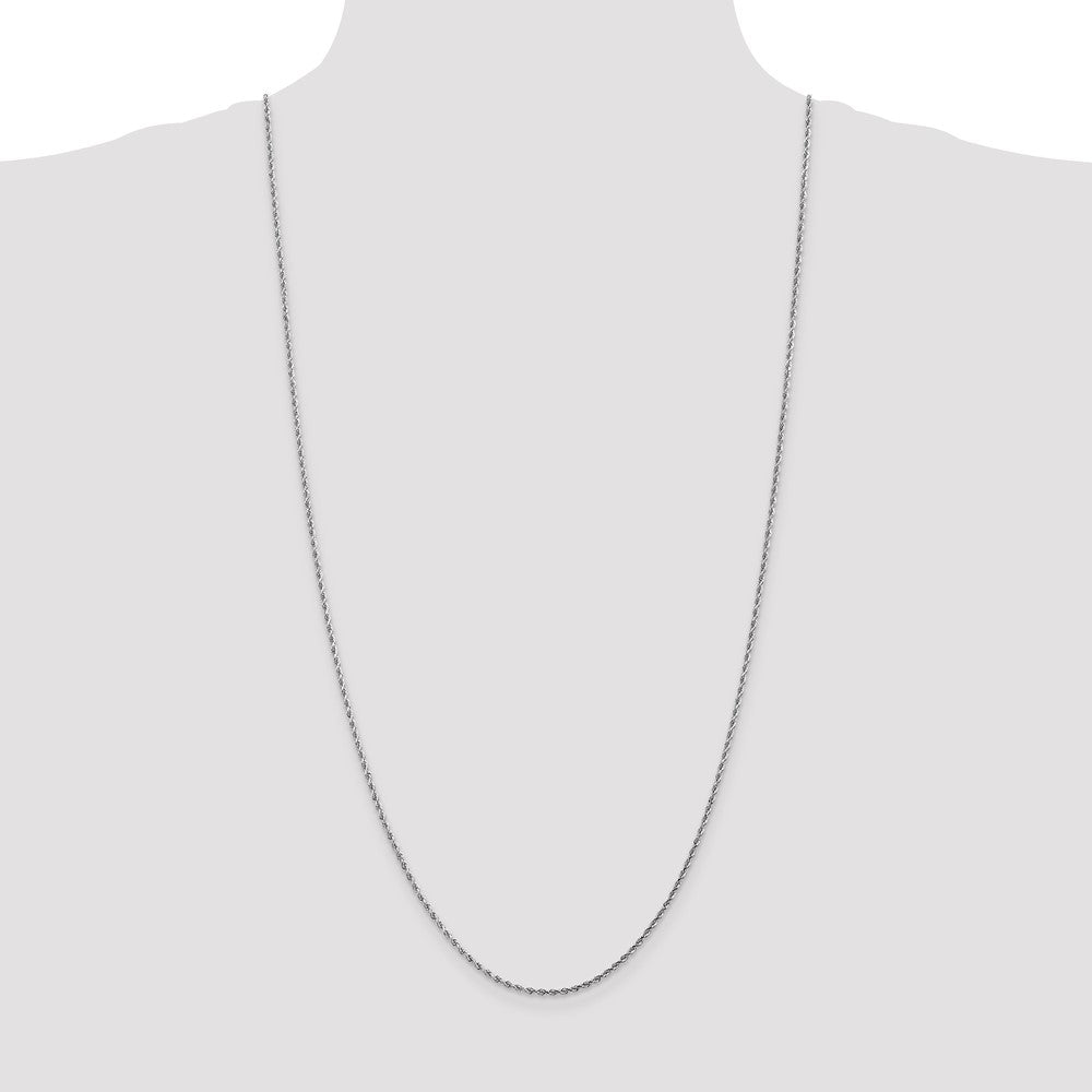 10k White Gold 1.75 mm Diamond-cut Rope Chain (3.97 grams)