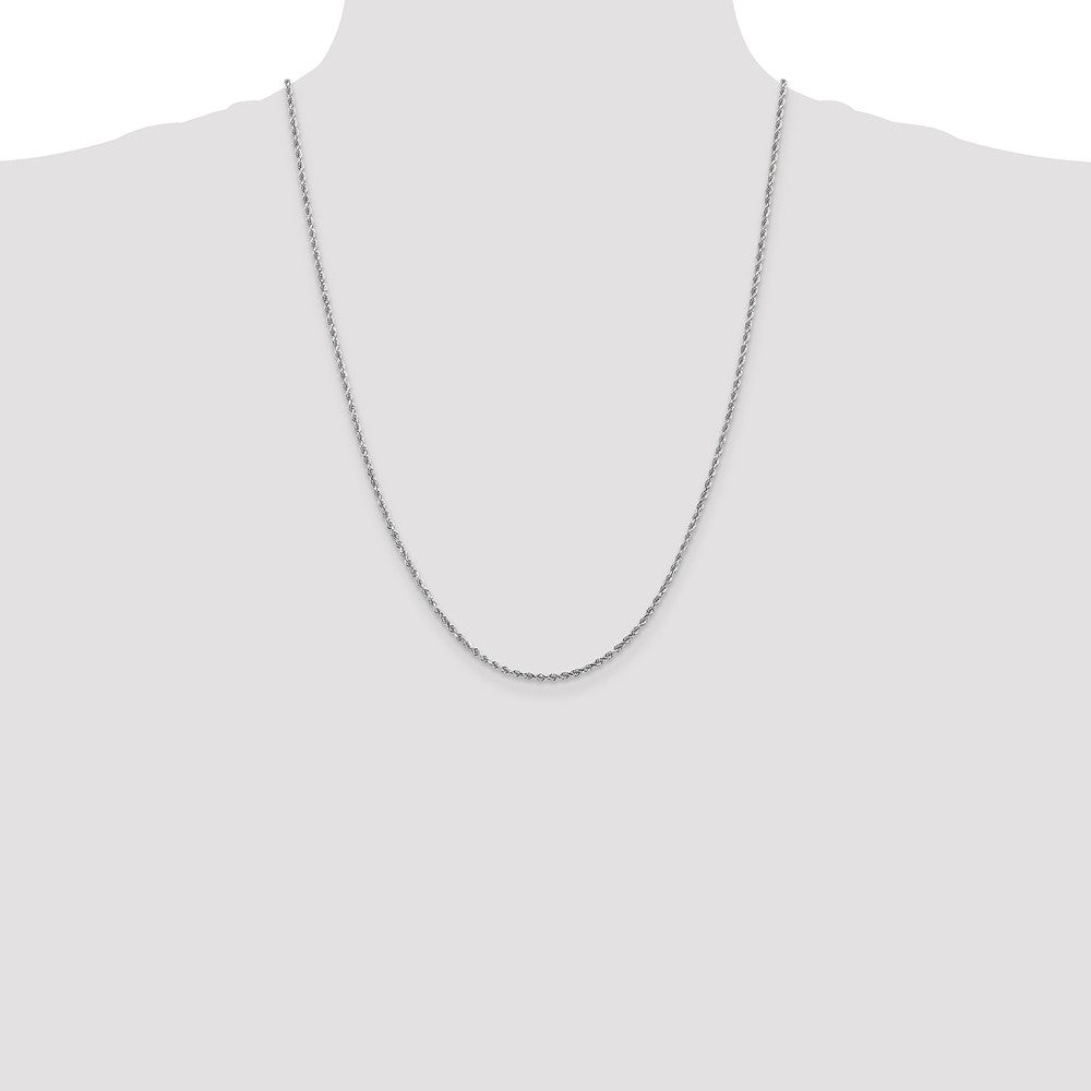 10k White Gold 2 mm Diamond-cut Rope Chain (5.38 grams)