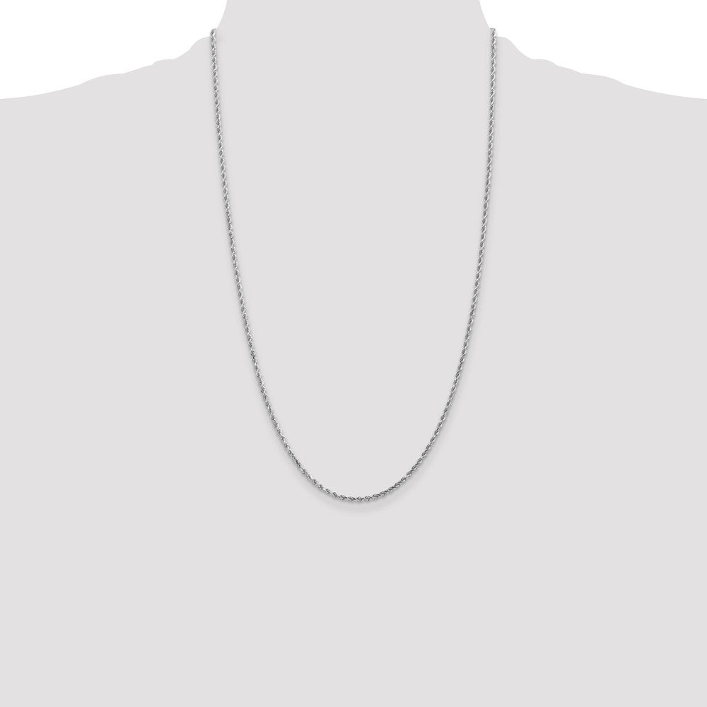 10k White Gold 2 mm Diamond-cut Rope Chain (5.38 grams)