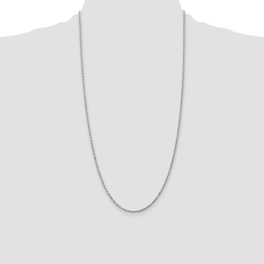 10k White Gold 2 mm Diamond-cut Rope Chain (5.38 grams)