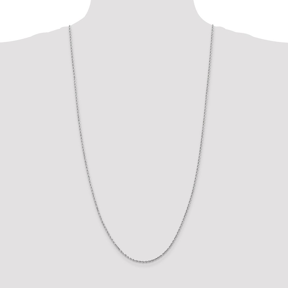 10k White Gold 2 mm Diamond-cut Rope Chain (5.38 grams)