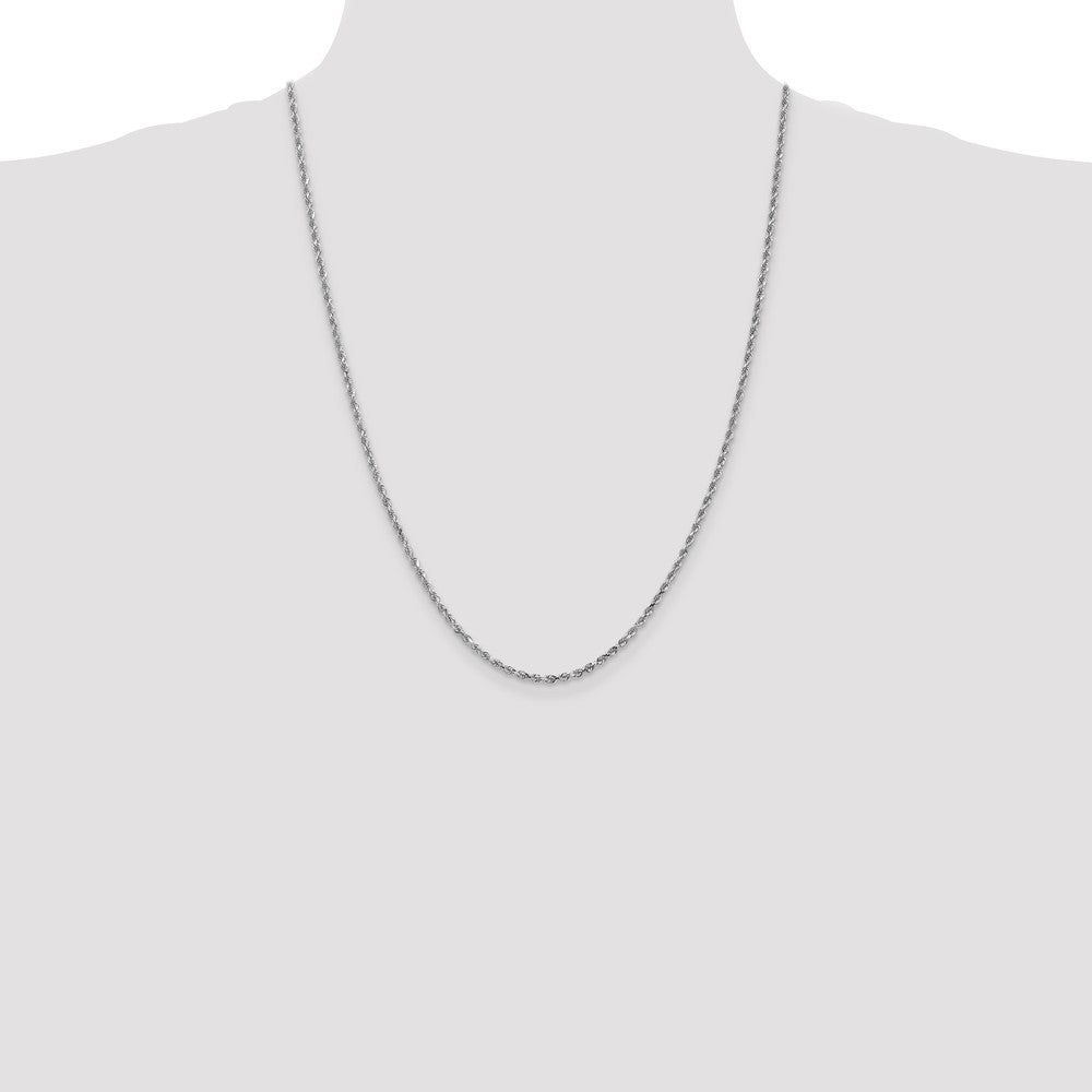 10k White Gold 2.25 mm Diamond-cut Rope Chain (6.78 grams)