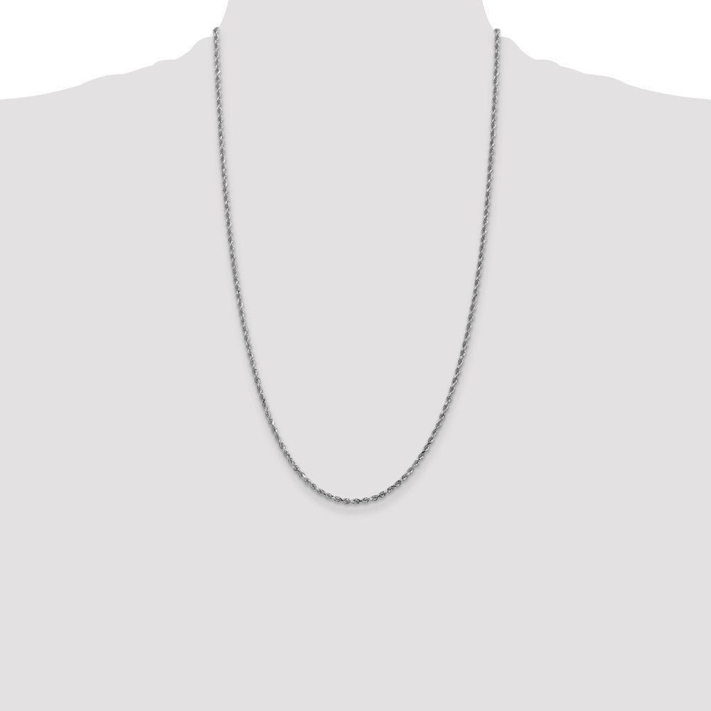 10k White Gold 2.25 mm Diamond-cut Rope Chain (6.78 grams)