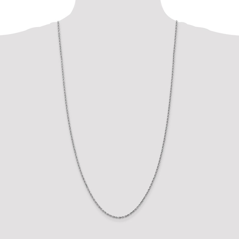 10k White Gold 2.25 mm Diamond-cut Rope Chain (6.78 grams)