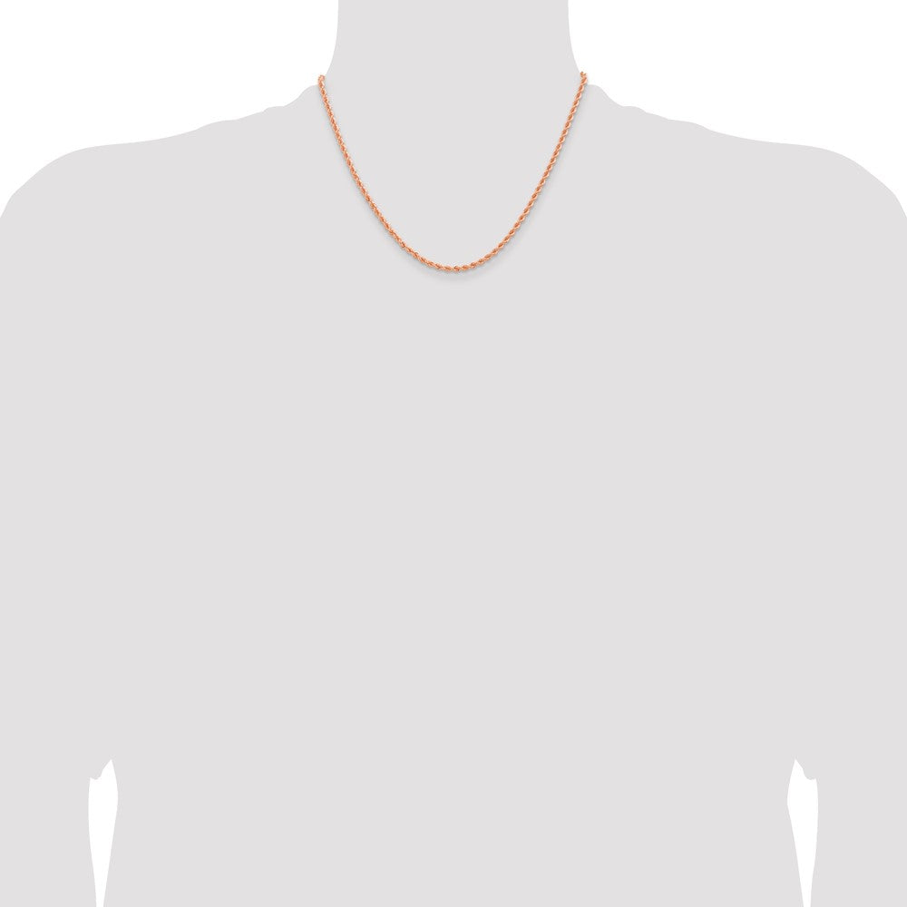 14k Rose Gold 2.75mm Diamond-cut Rope with Lobster Clasp Chain (12.46 grams)