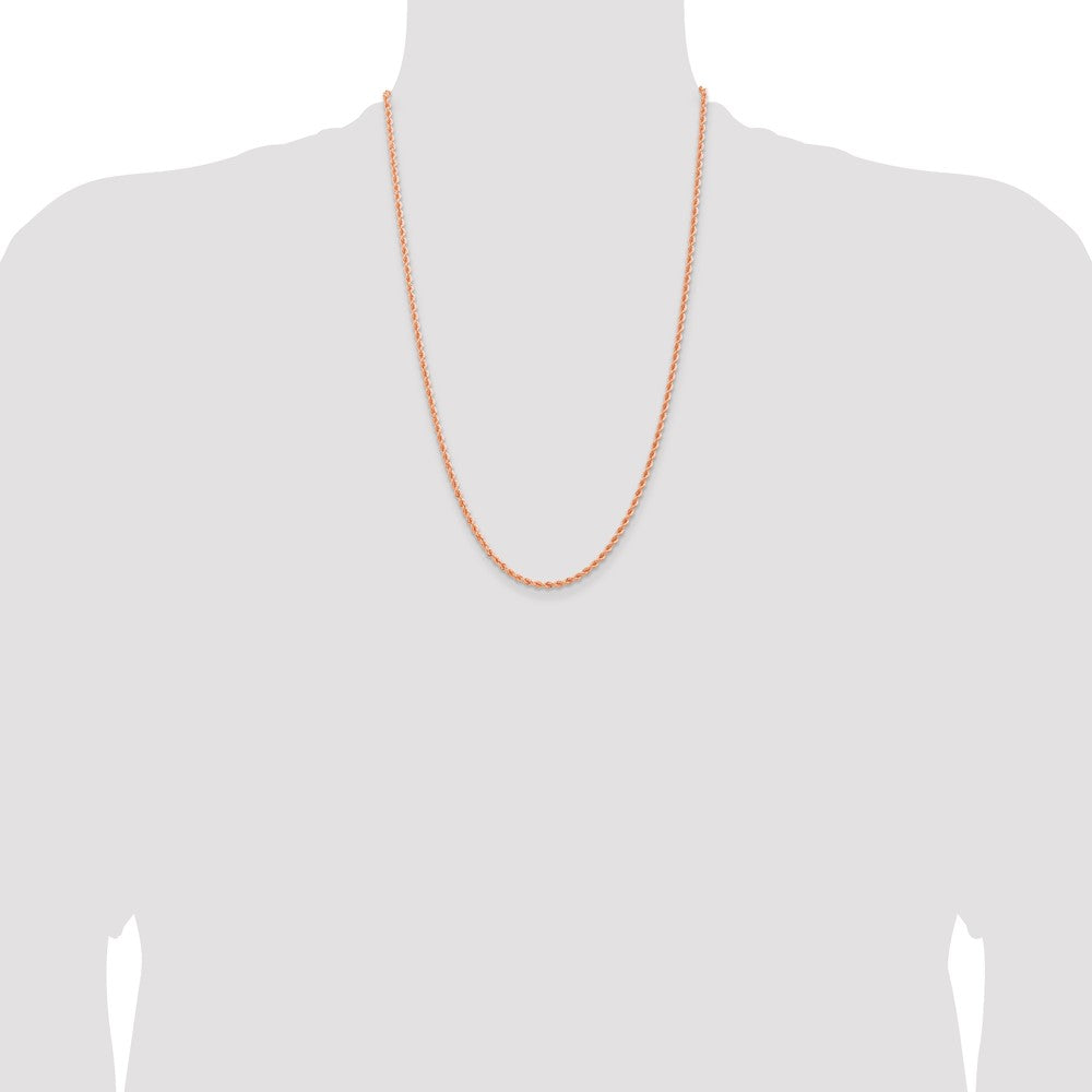 14k Rose Gold 2.75mm Diamond-cut Rope with Lobster Clasp Chain (12.46 grams)