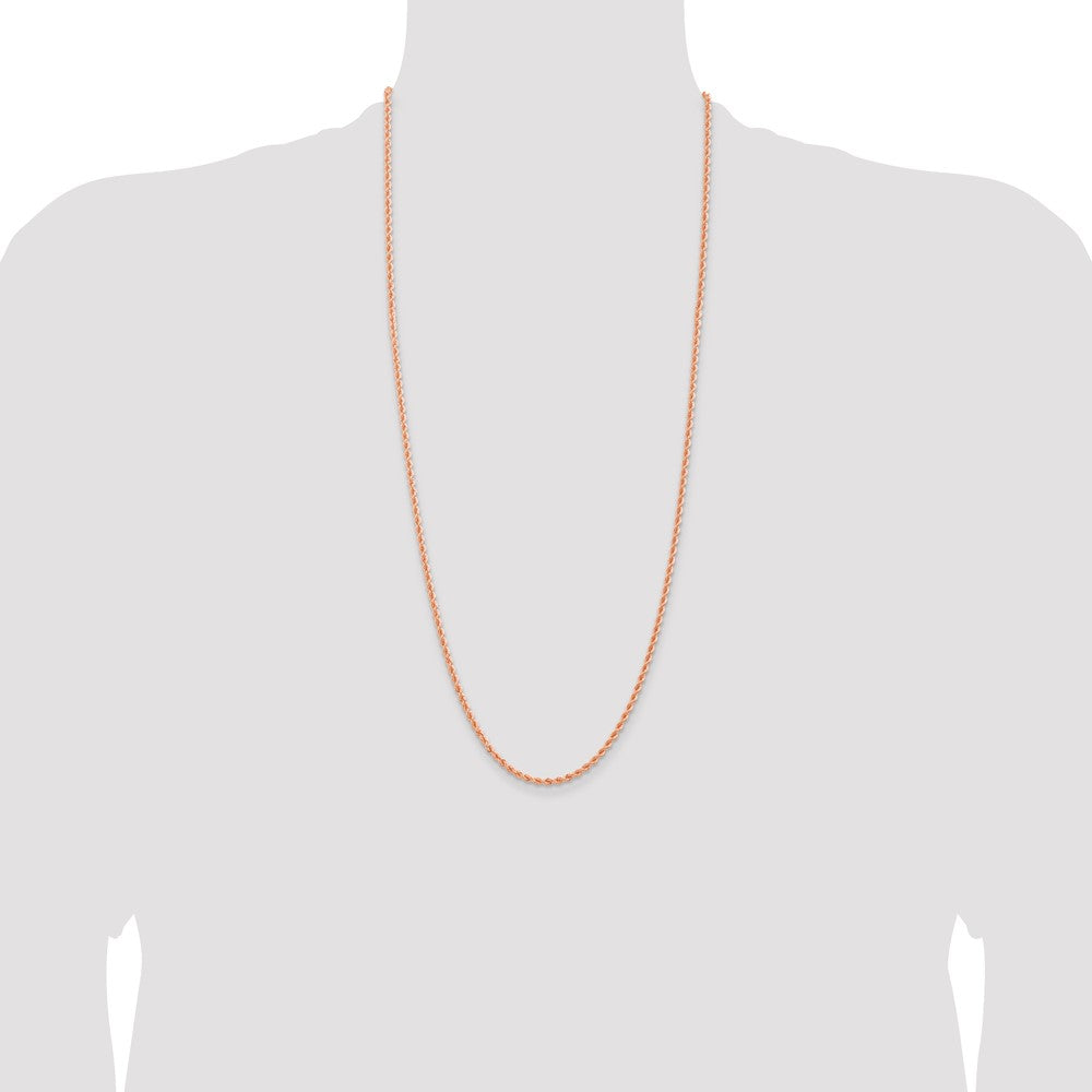 14k Rose Gold 2.75mm Diamond-cut Rope with Lobster Clasp Chain (12.46 grams)
